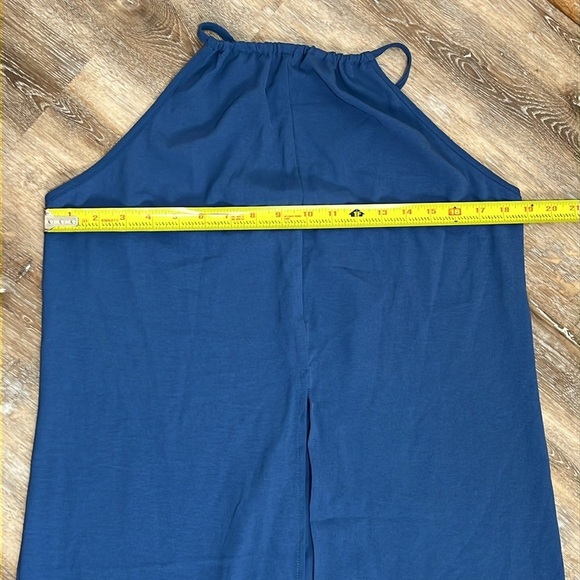 Shein Essnce Womens 2 Piece Split Hem Halter Top & Wide Leg Pants Size L Blue - Picture 10 of 16